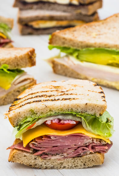 Sandwich on a table