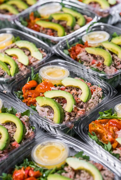 Boxes with salad