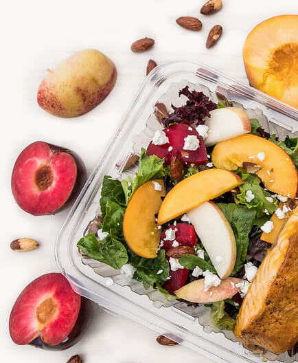 Box with Salmon Salad on a Table